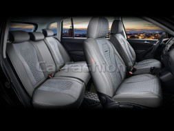 Чехлы  «5D» PREMIUM каркасные «SENATOR PLUS» Серый/Серый/Серый   (экокожа/нубук)