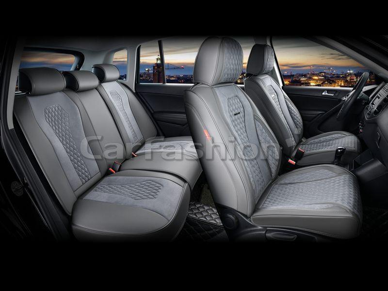 Чехлы  «5D» PREMIUM каркасные «SENATOR PLUS» Серый/Серый/Серый   (экокожа/нубук)