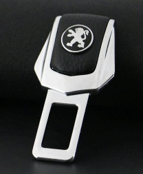 Блокировка ремня безопасности металл +кожа "PEUGEOT" 2шт.