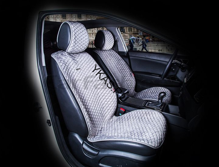 Накидки Фронт  «CITY»  Темн.серый/Темн.серый  (велюр премиум класса/экокожа)