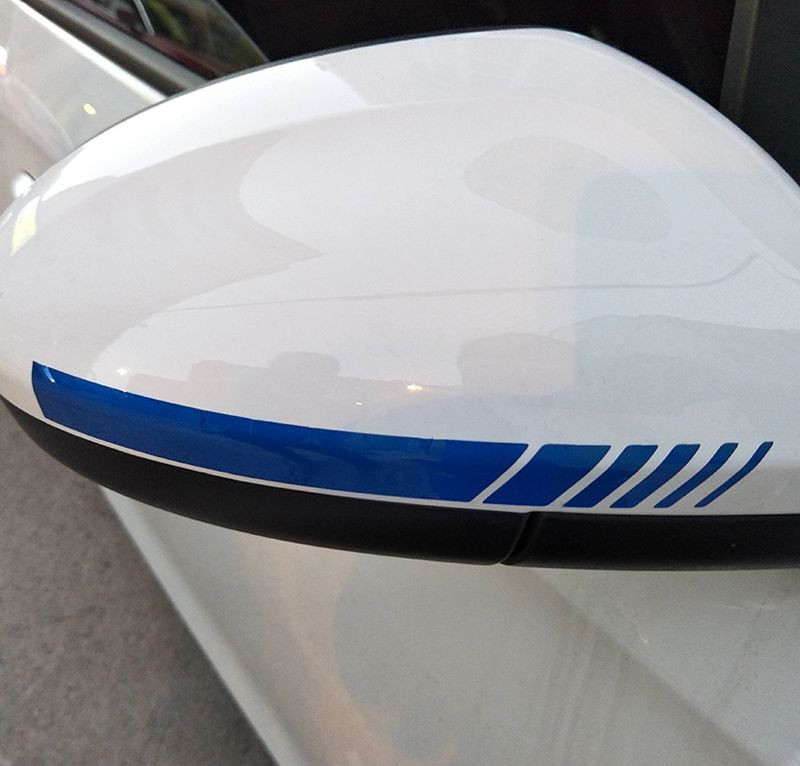 Наклейки на зеркала полоса 20х2см  Синий