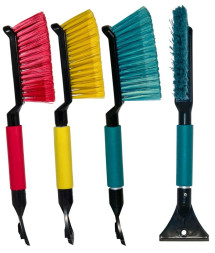 Щётка + скребок для удал. снега и льда "Black&Blue" поролоновая ручка, цветная (ВВ1004) (42см)