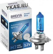 Автолампа BREVIA  12V  H7  55W PX26d Power Blue CP (карт.1шт)
