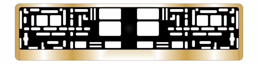 Рамка номера пластик  AVS RN-13  Золото  хром