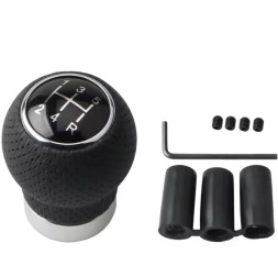 Ручка к/п декор. Carlife кож.зам круглая, перфорация черная 5+R