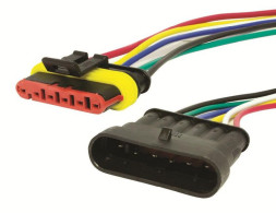 ЭТ Монтажный разъем герметичный 6 контактов  с проводами  (цена за 1штук)