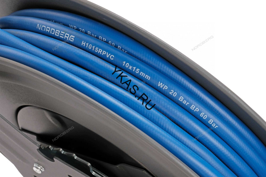Гибридный воздушный шланг NORDBERG HR1020RPVC на стальной катушке (10х15 мм, 20 м)