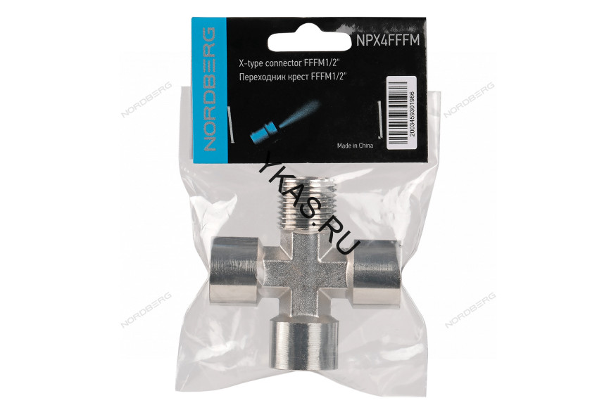 Резьбовой переходник крест (FFFМ - 1/2")