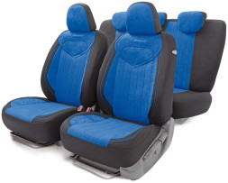 Набор чехлов Аutoprofi "SIGNATURE" полный к-т  "черный/синий" 3D, 15предм.