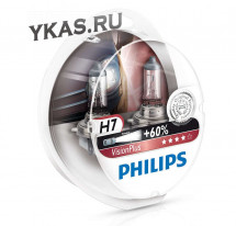 Автолампа Philips 12V   H7    55W  PX26d  VisionPlus +60% (к-т 2шт)