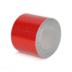 Отражатель лента на липкой основе 300см x 5см  самоклей. Красный