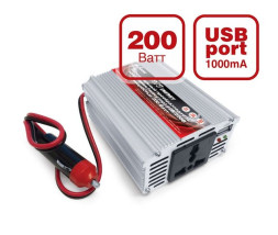 Преобраз. напряжения  AVS  12-220V   200W от прикуривателя (допустимая пиковая 400W)