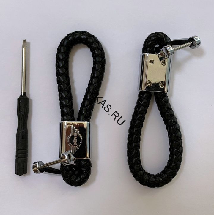 Брелок кожа плетенная  MINI  Черный