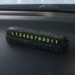 Табличка с номером телефона под стекло Swarovski Черный