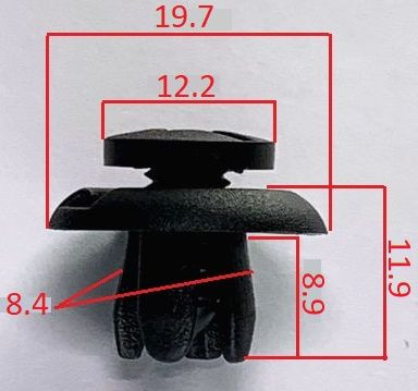 Клипсы  В=11,9 / Ш=19,7 мм.  (цена за упак. 10шт.)