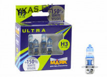 Лампа МАЯК 12V    H3   55W  Ultra  РK22s Super Light+150%(к-т.2шт)