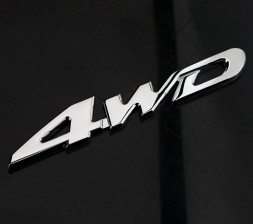 Наклейка 3D   4WD (11,5x2см)  Хром