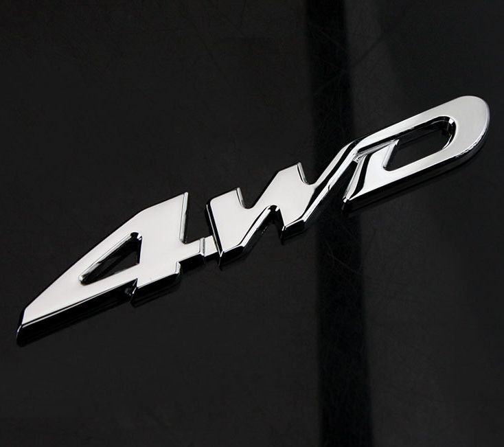 Наклейка 3D   4WD (11,5x2см)  Хром