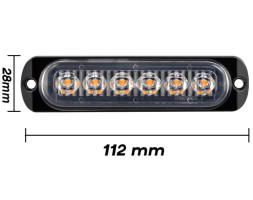 Ходовые огни  SOLAR  6 SMD  112*28*10мм (ультратонкие) (режим стробоскопа) красный/синий