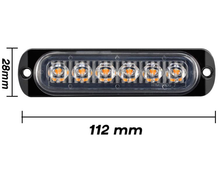 Ходовые огни  SOLAR  6 SMD  112*28*10мм (ультратонкие) (режим стробоскопа) красный/синий