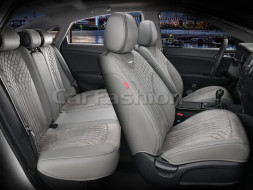 Чехлы  «5D» PREMIUM каркасные «SHELL PLUS» Св.Серый/Св.Серый/Св.Серый  (экокожа/нубук)