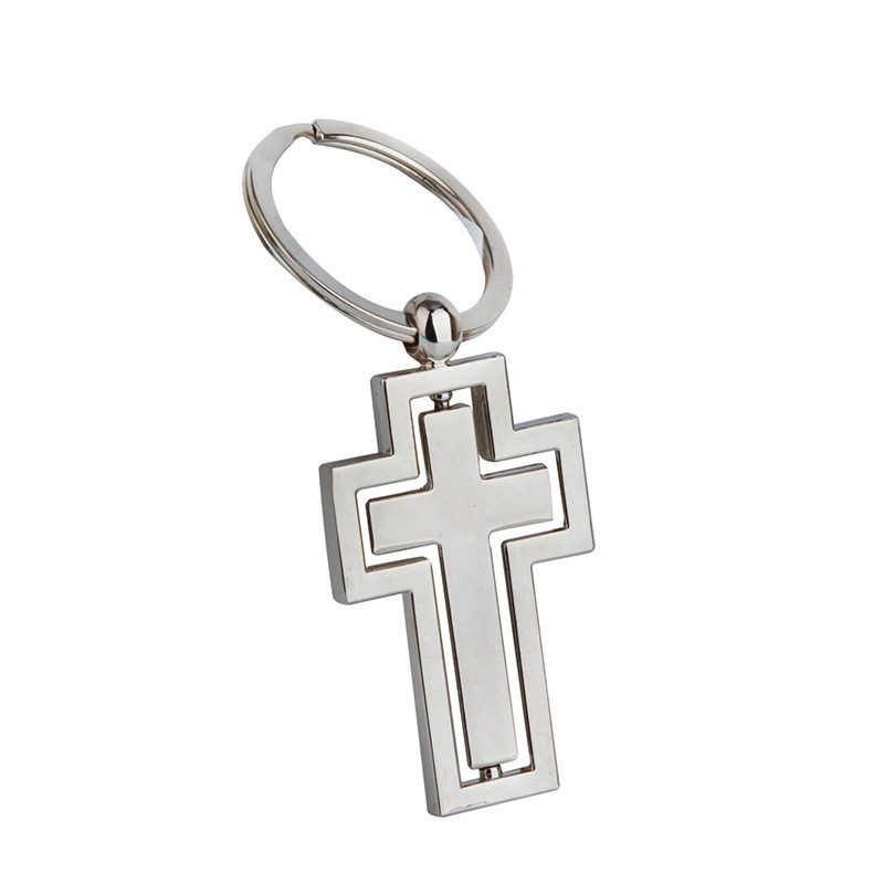 Брелок  "Крест" Хром