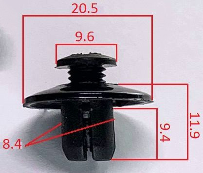 Клипсы  В=11,9 / Ш=20,5 мм.  (цена за упак. 10шт.)