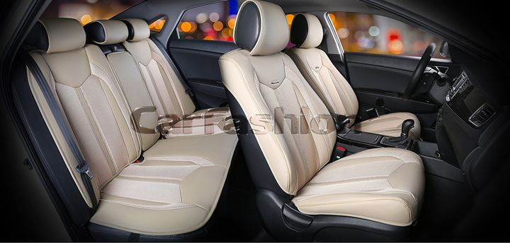 Комплект Накидок  «URBAN PLUS»  Бежевый/Бежевый/Бежевый  (твид экстра-класса/экокожа)