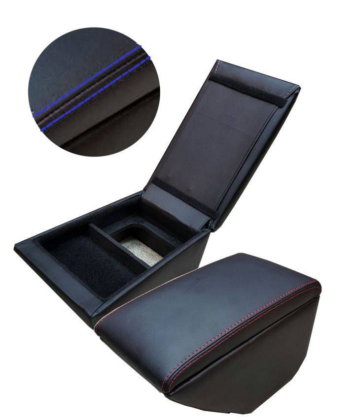 Подлокотник мод. Hyundai Solaris II с 2017г.-  чёрный/чёрный/синий