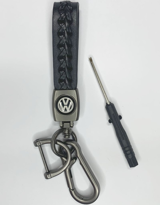 Брелок кожа LUX  VW  Черный