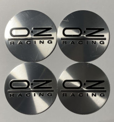 Этикетки на диски (метал) диам. 56,5мм. "OZ" серебро (черная надпись) (4 шт.)
