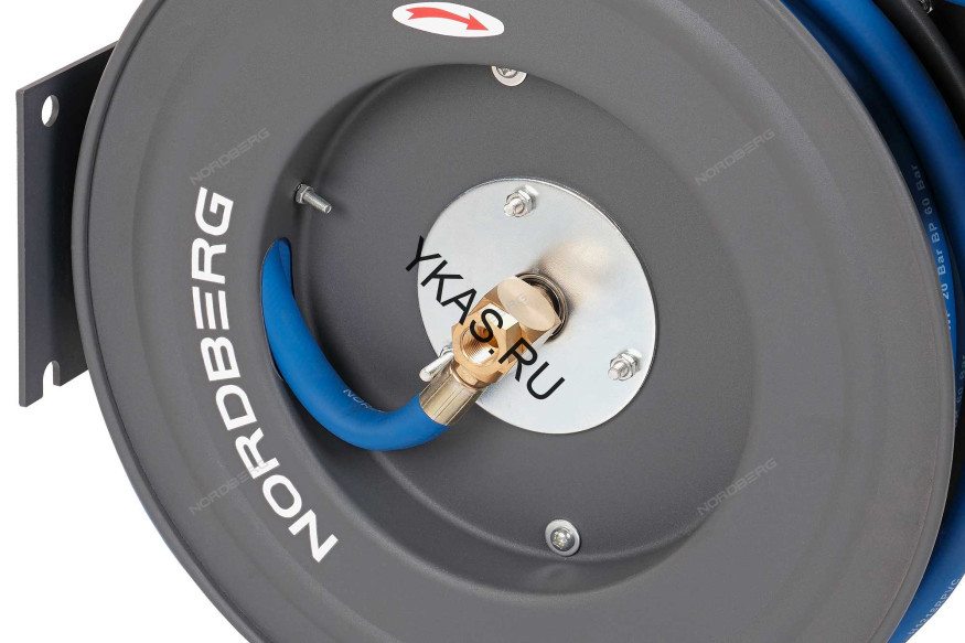 Гибридный воздушный шланг NORDBERG HR1215RPVC на стальной катушке (12х18 мм, 15 м)