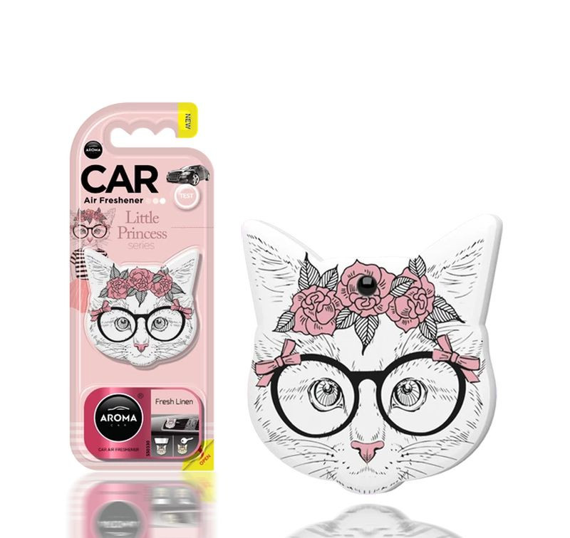 Осв.воздуха  AROMA CAR  Little Princess Cat "Fresh Linen"  (на дефлектор/подвесной)