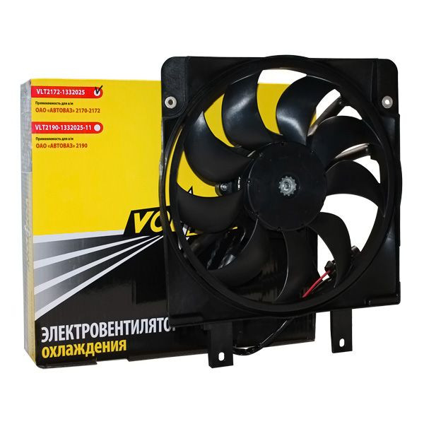 VLT Вентилятор охлаждения  ВАЗ-2170-2172 с кожухом в сборе (c конд. 1 мотор)