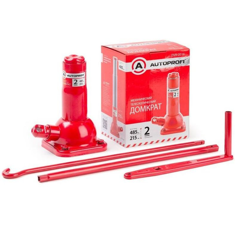 Домкрат винтовой механ. телескоп  2т. картон 218/485мм  "Autoprofi"