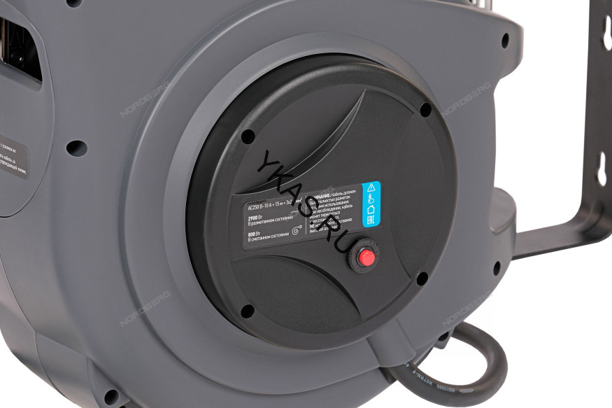 Удлинитель электрический NORDBERG 2515-2,5 на инерционной катушке (15+1 м, 3х2,5 мм) 