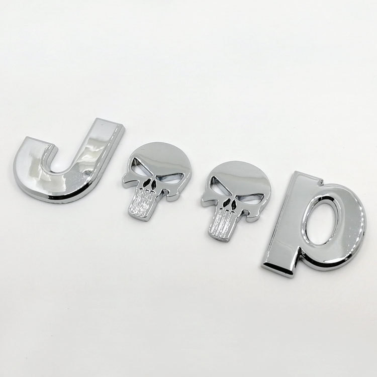 Наклейка 3D   JEEP  (13,5x4,5см)  Хром