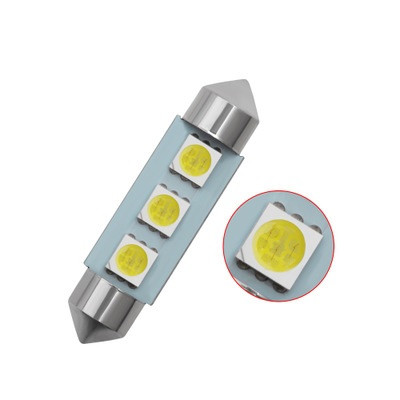 SOLAR  Свет-од  12V  T11x41  3 SMD  C5W  SV8.5 белый
