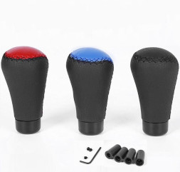 Ручка к/п декор. Carlife кож.зам черная-синий