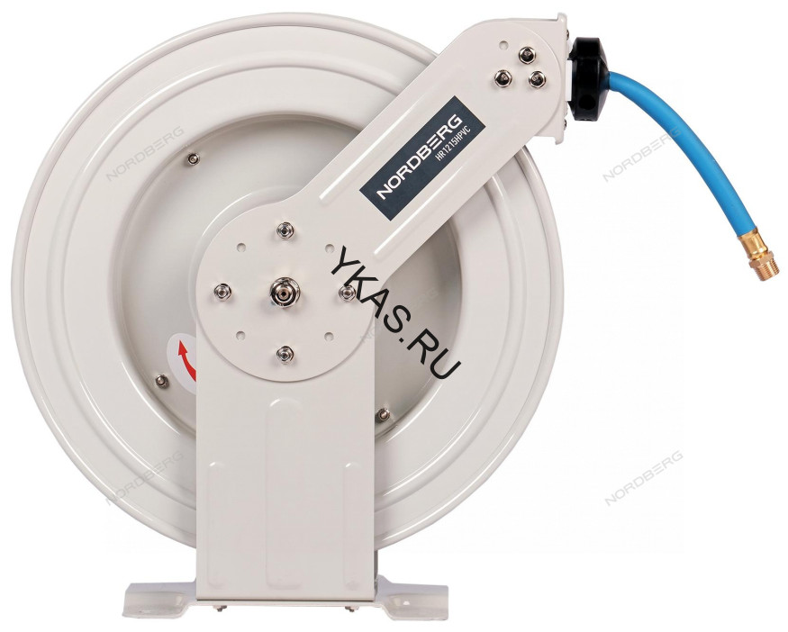Гибридный воздушный шланг NORDBERG HR1215HPVC c двойным армированием на стальной катушке (12,5х19 мм, 15 м)