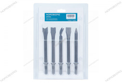 Набор насадок для пневмозубила с шестигранным хвостовиком NORDBERG NP5905 (5 шт)