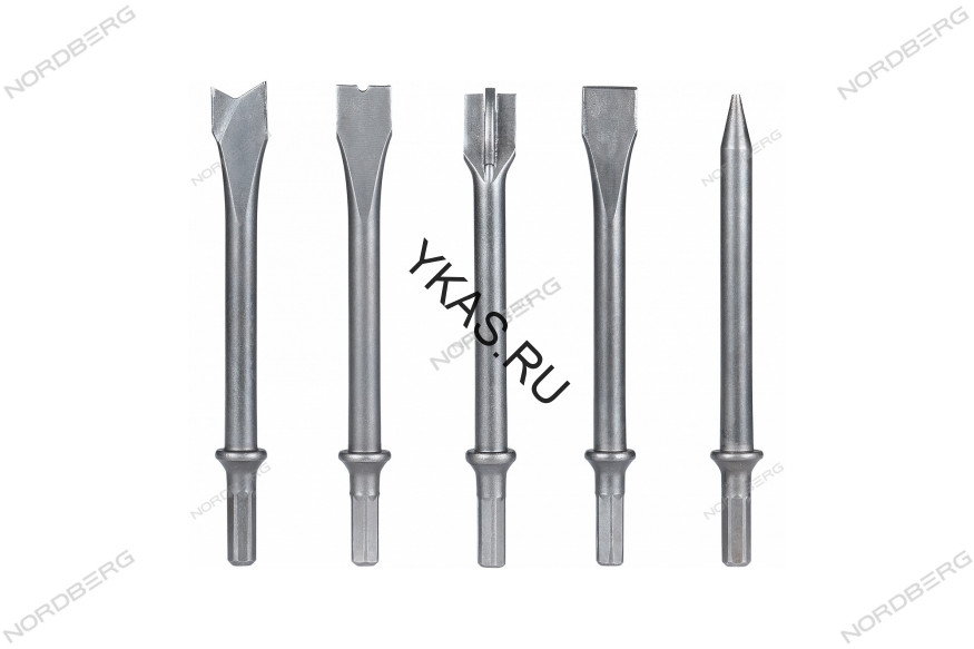 Набор насадок для пневмозубила с шестигранным хвостовиком NORDBERG NP5905 (5 шт)