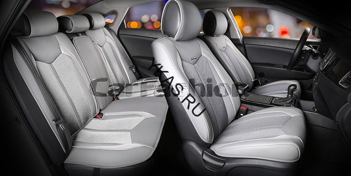 Комплект Накидок  «URBAN PLUS»  Серый/Тёмн.Серый/Серый  (твид экстра-класса/экокожа)