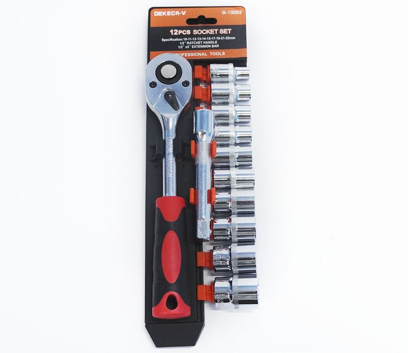 DC Набор торцевых головок с трещеткой 1/2" 12 предметов (короткие)