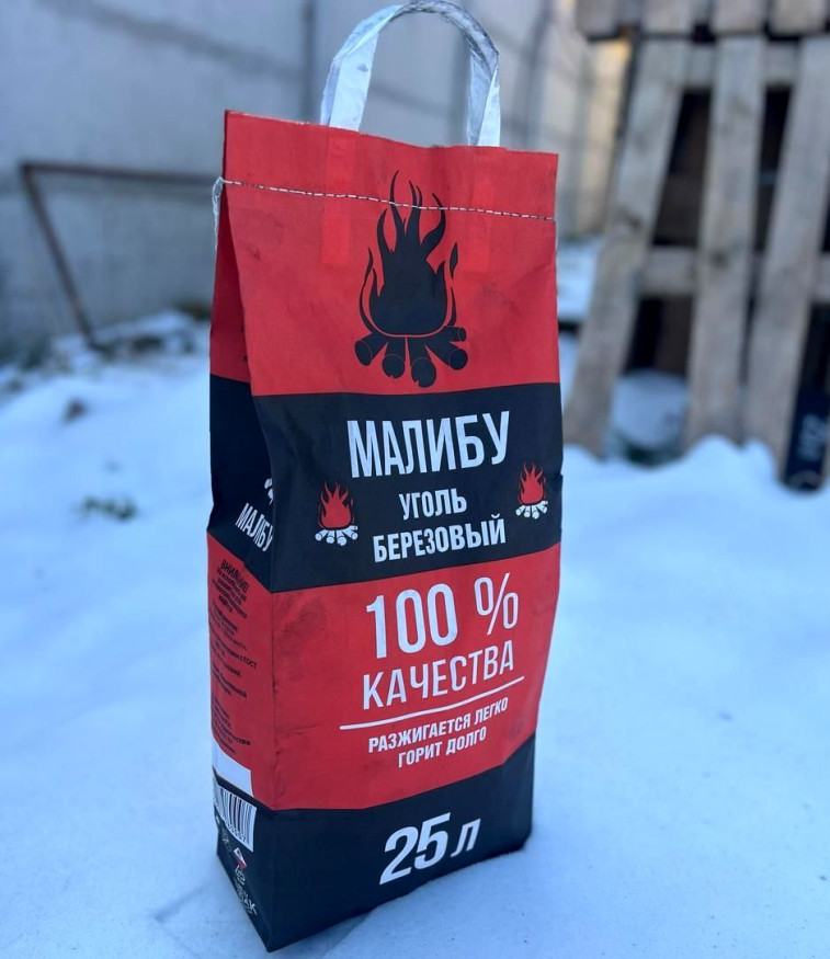Уголь древесный "МАЛИБУ" березовый, 25 литров