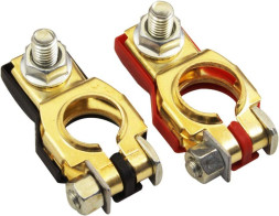 Клеммы аккумулятора Carlife медные в пластиковом корпусе 2шт.