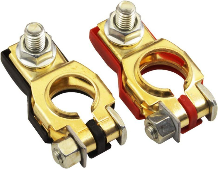 Клеммы аккумулятора Carlife  медные в пластиковом корпусе 2шт.