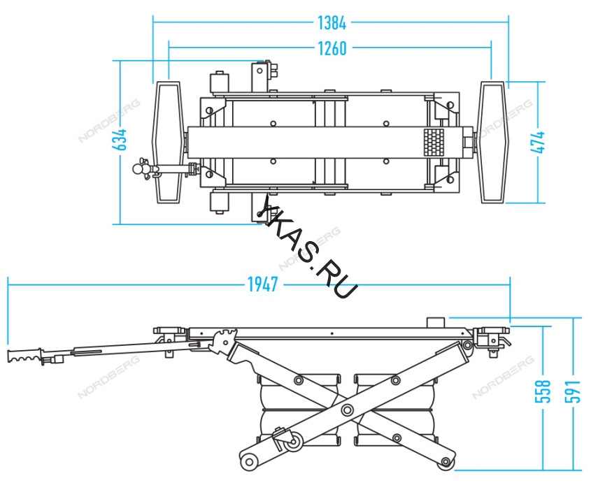Мобильный мини-подъемник NORDBERG N636-2,5 с пневмоподушкой