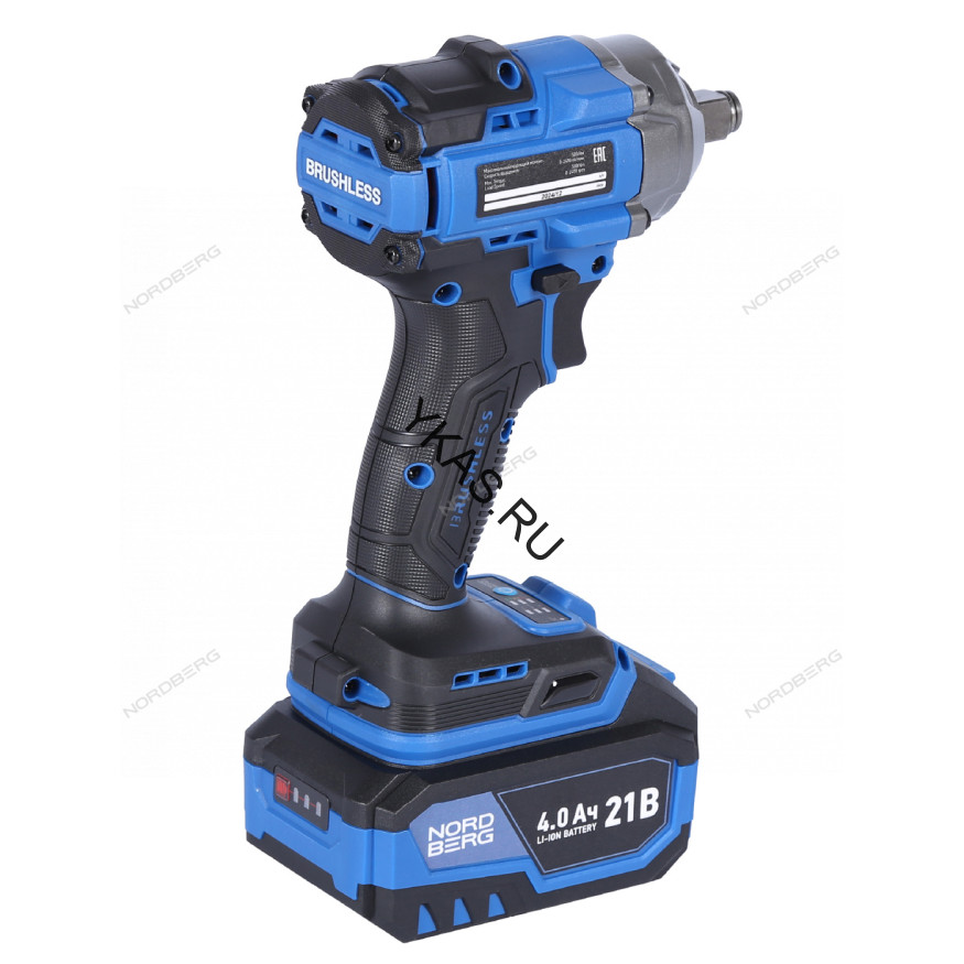 Аккумуляторный гайковерт NORDBERG NE802K (1/2", 21В, 500Нм)