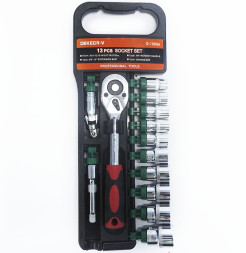 DC Набор торцевых головок с трещеткой 1/2" 13 предметов (короткие)